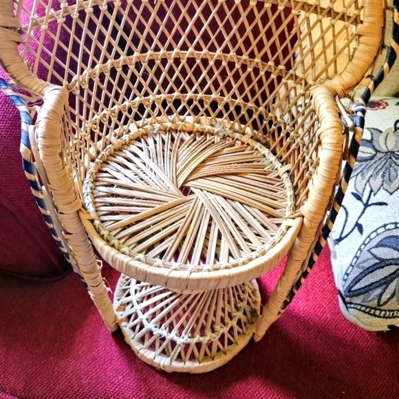 Wicker Planter or Doll Chair - Light Tan - 16" Tall - Picture 6 of 6